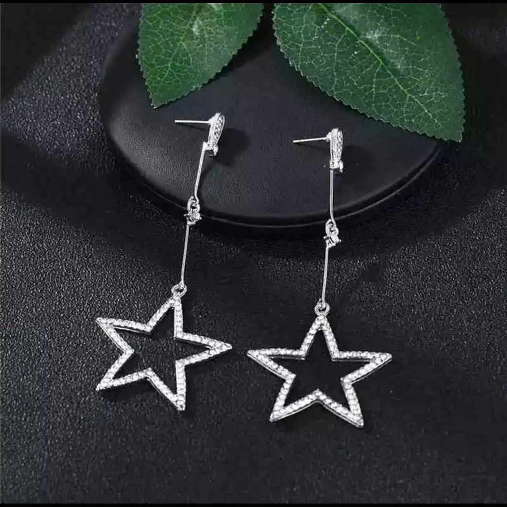 Star Crystal Drop Earrings